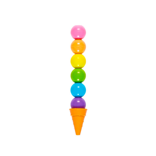 [INT-133-099] Lápiz Helado Intercambiable - Rainbow Scoops Stacking Erasable Crayons + Scented Eraser - Tub of 36