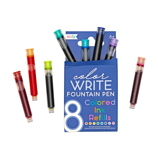 [INT-132-106] Repuestos tintas para pluma de colores - Color Write Fountain Pen Colored Ink Refills - Set of 8